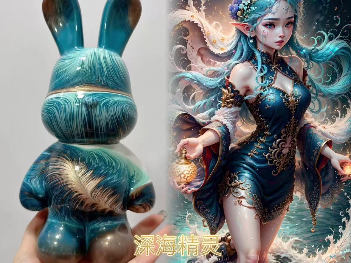 手作りDIY流体ウサギの完成品32CM